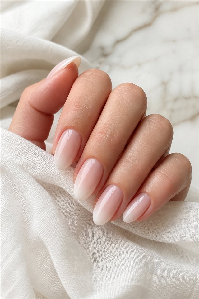 Baby Boomer Nägel mit extra milchigem Finish