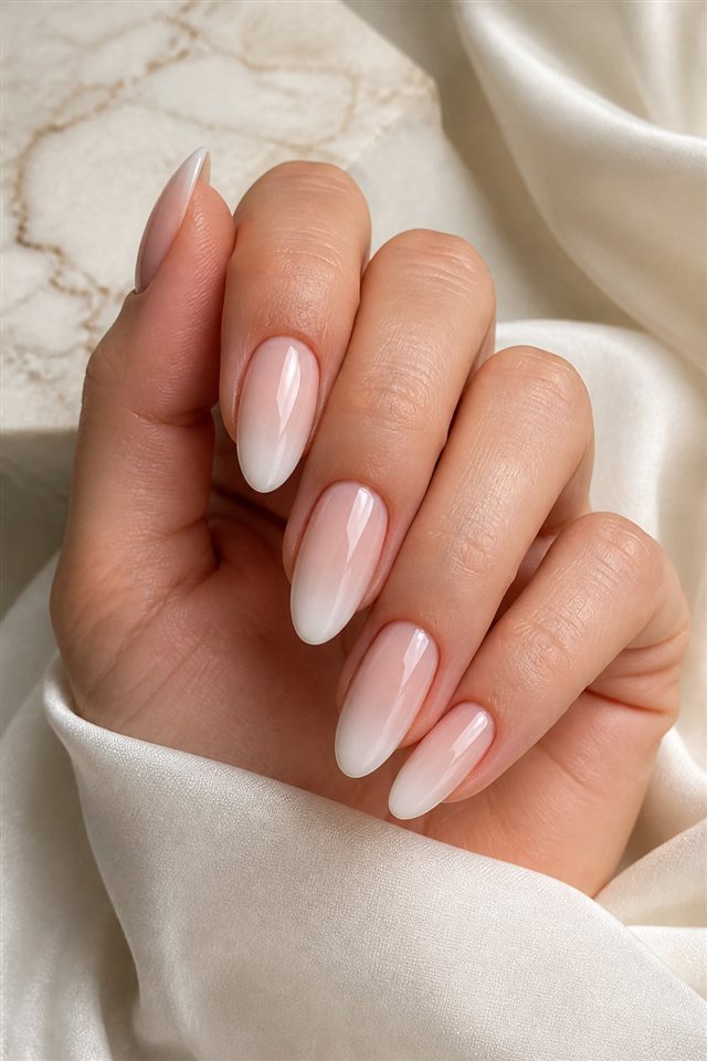 Baby Boomer Nägel mit hochglänzendem Gel-Finish